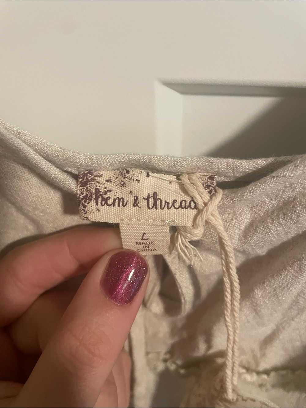 Hem & Thread Beige Ruffle Mini Dress - Picture 2 of 6